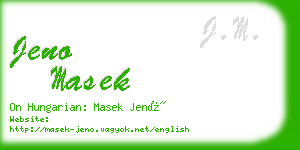 jeno masek business card